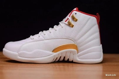 JORDAN WHITE 12 UNIVERSITY 130690-107 FIBA AIR RED 0820